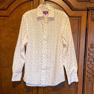 TALLIA Flamingo White Long Sleeve Shirt
Size Medium